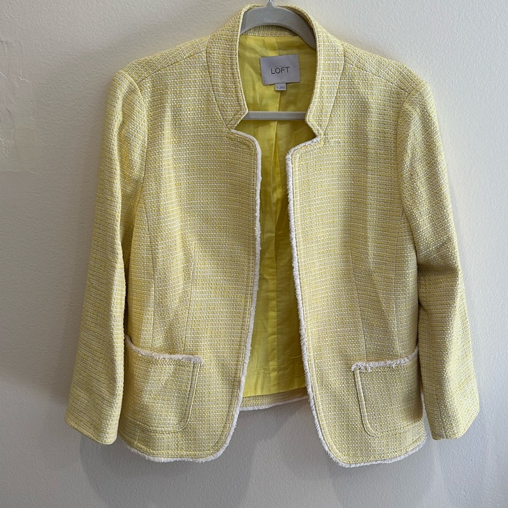 Loft Yellow Tweed Blazer sz Medium